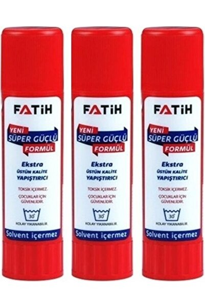 Fatih Glue Stick Yapıştırıcı Katı Yapıştırıcı 10 gr Ruj Yapıştırıcı 3 Adet