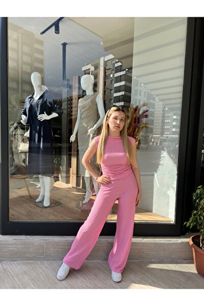 BRN Butik Kısa Kollu Bluz & Düz Paça Pantolon