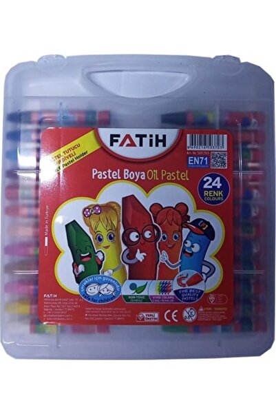 Fatih 24 Lü Pastel Boya Plastik Çantalı Tutuculu 1 Paket 24 Renk Pastelboya Çantalı Pastel Tutucu He