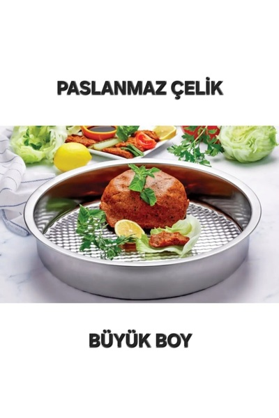 abnturk Süper Kaliteli Çok Amaçlı Paslanmaz Çelik Çiğköfte Tepsisi & Çiğköfte...