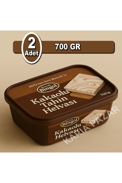 Karia Bingöl Kakaolu Tahin Helvası 700 g x 2 | Avantajlı Paket