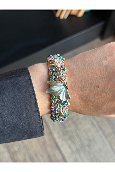 HOUSEKİ Kelebekli Taş İşlemeli Kelepçe