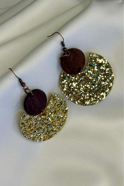 Melissa Boutique Women's Gold Brown Detailed Design Earrings
