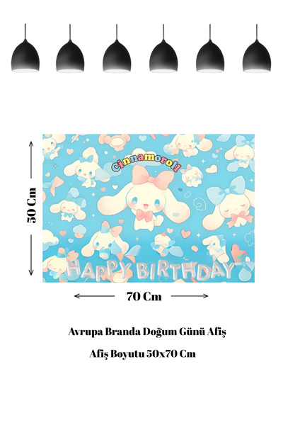 HAPPYLOOPPARTY Cinnamoroll rođendanski banner sa temom cimeta