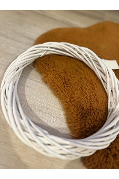 Marrone Διακοσμητικό λευκό στεφάνι – Υλικό κατασκευής στολιδιών πόρτας Ψάθινο δαχτυλίδι Λευκό στεφάνι δαχτυλίδι από μπαμπού