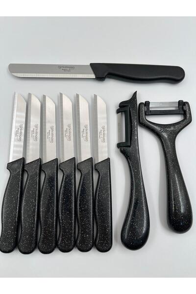Solingen Orijinal Klever Çeyiz seti 9 Parça Bıçak ve Soyacak Takımı Siyah