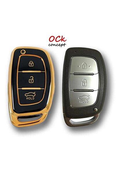 ock concept Hyundai i20 Nikel ix35 Tuscon 13-18 Smart Siyah Oto Anahtar Kumanda Kabı Kılıfı Oto Anahtarlık