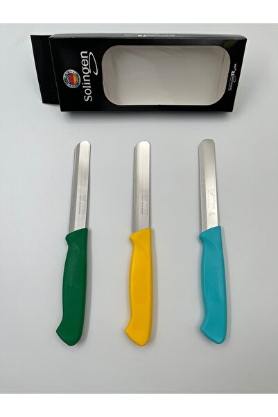 Solingen Orijinal Ritter Micro Et Sebze Doğrama Bıçağı 3 Adet - Yeşil-Sarı-Tu...