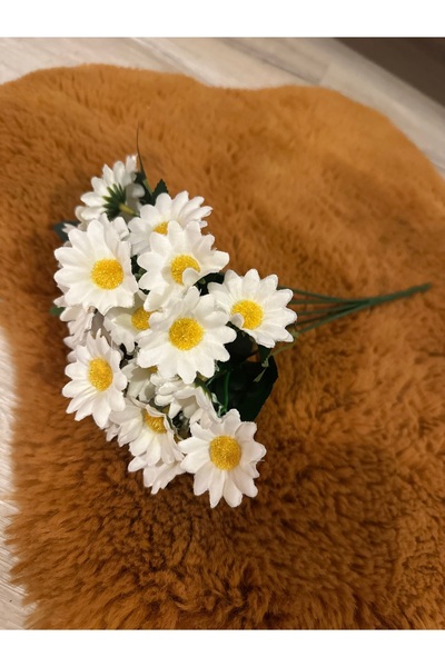 Marrone Beyaz Yapay Papatya Çiçek Demeti | Dekoratif Buket”