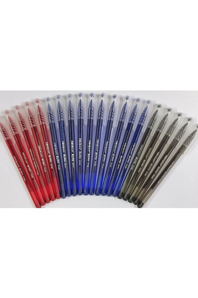 Pensan Tükenmez Kalem - Büro Mavi-Siyah-Kırmızı 20'li Set