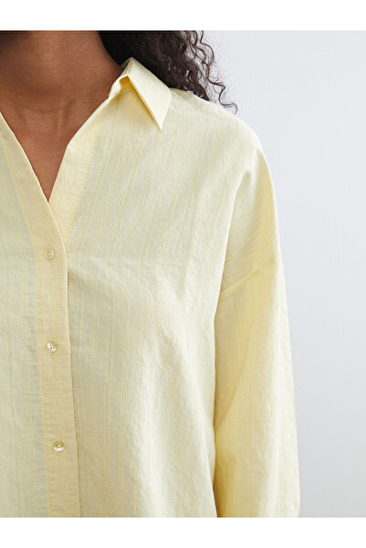 LC Waikiki Özmarka Yeni Sezon Çizgili Oversize Modal Karışımlı Kadın Gömlek