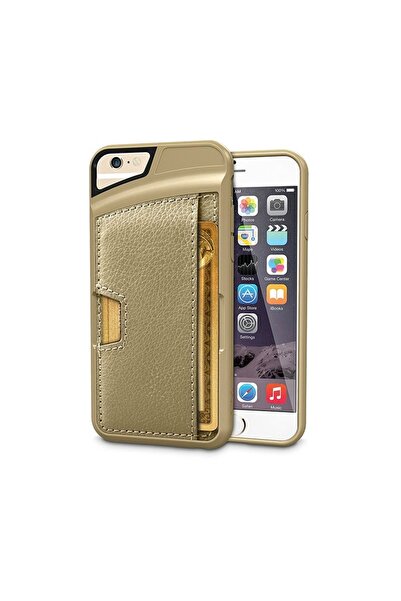 Atlas Husa APPLE iPhone 6\6S - Slot Card Piele (Auriu)