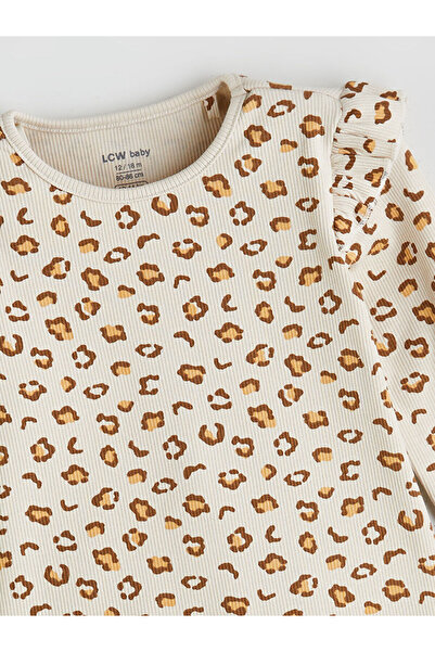 LC Waikiki New Season Crew Neck Printed Baby Girl Pajama Set