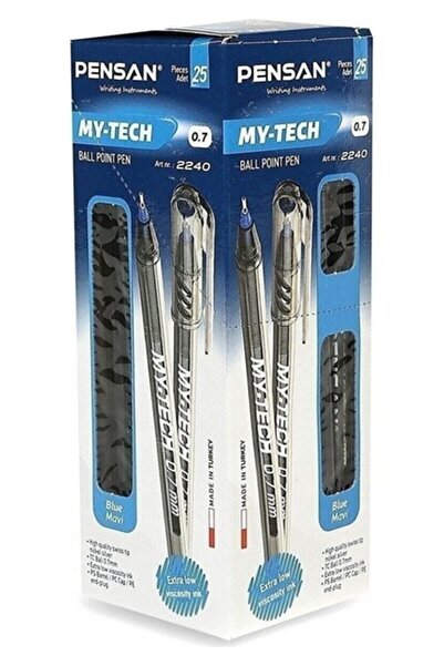 Pensan My-Tech 0.7mm Blue Ballpoint Pen 25-Pack
