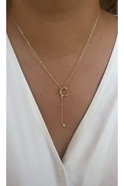 AychaAksesuar Çelik uzak şehir Alya Harf kolyesi C harfli Y model kolye