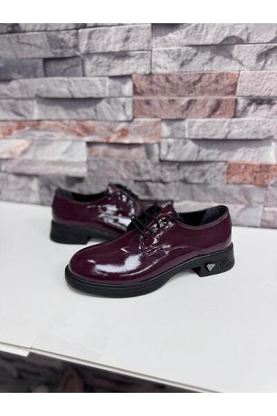 Parıltı Women's Stylish Lace-Up Thick Sole Loafer Shoes