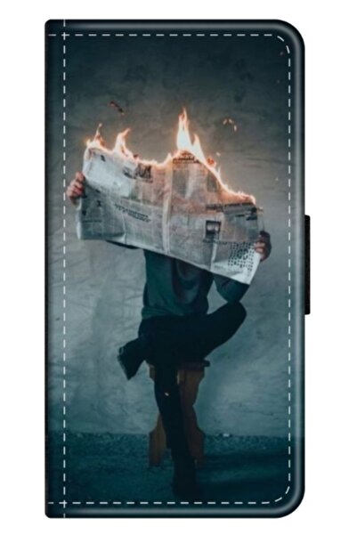 Atlas Προσωποποιημένη θήκη βιβλίου Honor Magic 5 Lite, Burn the News, , S1D1M...