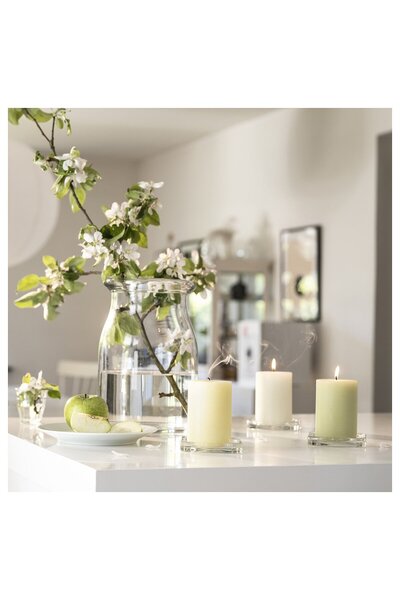 IKEA LÖVSKOGSLUND Scented Pillar Candle, Apple Mixed Colours, 30 hr