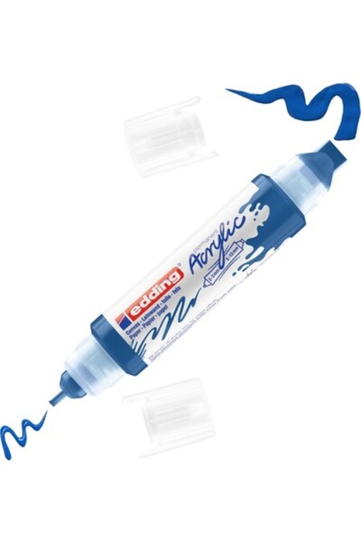 Edding 5400 Akrilik 3D Double Liner - Anzer Mavi - 2-3, 5-10 Mm’Lik 2 Başlık