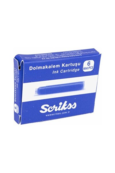Scrikss Kartus Dolma Kalem Mavi 6 Lı