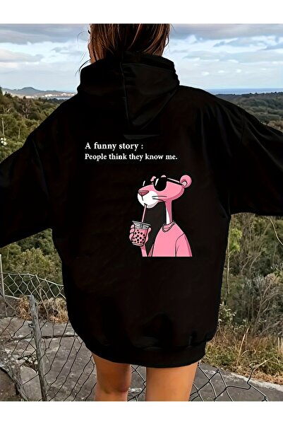 cc collection هودي نسائي كبير الحجم مطبوع عليه رسمة ظهر النمر - ستايل الشارع ...