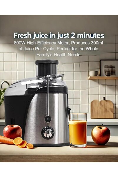 Hope Juicer Machine, High-Efficiency 800W Multi-Speed Mini Juicer, Stainless Steel, BPA-free