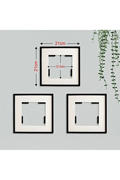 LİFE GLOBAL - Yapışkanlı Sök-tak Paspartulu Siyah 21x21cm Fotoğraf Çerçevesi-60'Lı Paket