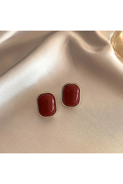 HISCOSMETIC Red Stone Earrings, Special for Birthdays or Lovers