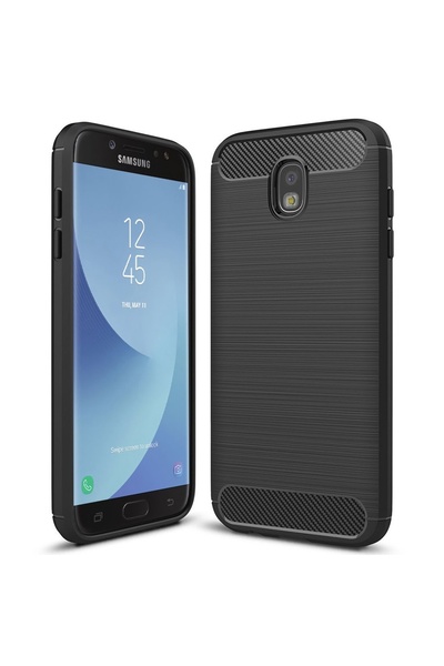Atlas Θήκη SAMSUNG Galaxy J7 2017 - Luxury Carbon TSS, Μαύρη