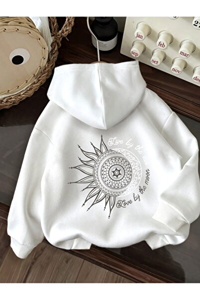 cc collection Hanorac unisex cu glugă, cu imprimeu pe spate „Live by the Sun ...