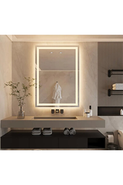 eagle mirror Dekoratif Dokunmatik Banyo Aynası Ledli Kumlamalı