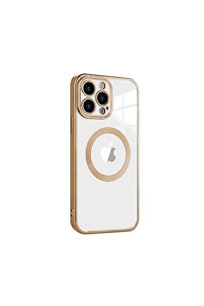 Atlas Husa HQ MagSure compatibila cu Apple iPhone 12, Auriu, incarcare wireless