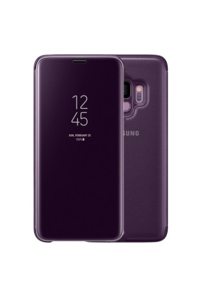 Atlas Husa SAMSUNG Galaxy S9 - Διαφανές πορτοφόλι με πτυσσόμενο κάλυμμα (Μωβ)