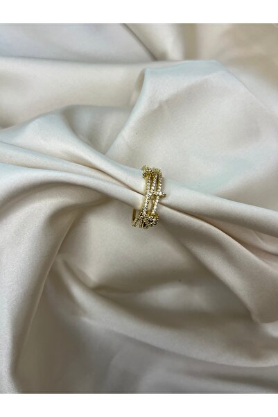 Roha Ayarlanabilir Çelik Gold Triplet Yüzük