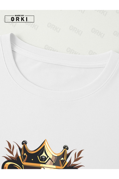 EFFRENATU King of the Street Printed Oversize Large Size White T-Shirt & Black Pants Tracksuit Set