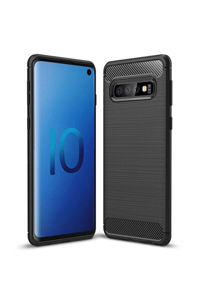 Atlas Θήκη SAMSUNG Galaxy S10 - Luxury Carbon TSS, Μαύρη
