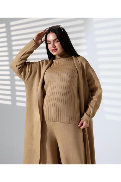 REDMİNA fashion Turtleneck Noble Triple Knitwear Set