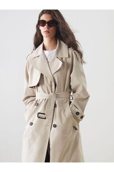 LC Waikiki Create Your Style with Uzg Store |   Double-Breasted Collar Oversize Women's Trench Coat
