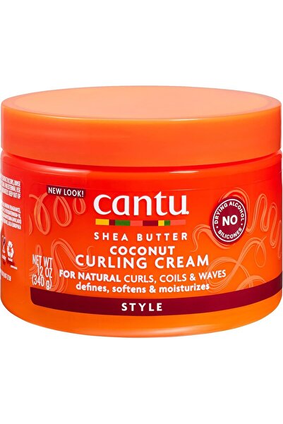 Cantu كريم تجعيد الشعر بزبدة الشيا وجوز الهند للشعر الطبيعي، 12 أونصة (340 جرام)