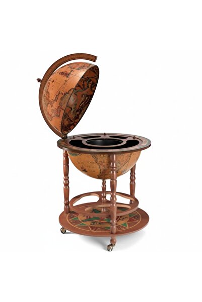 Zoffoli Calipso Dünya Bar – 60x60x98 cm | Klasik 16. Yüzyıl Haritalı, Şık ve ...