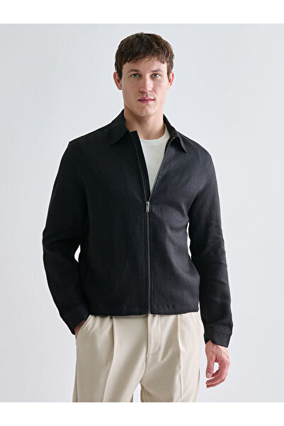 LC Waikiki Southblue black standard fit shirt collar men's jacket