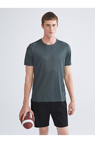 LC Waikiki Tricou sport pentru bărbați cu mânecă scurtă verde guler rotund