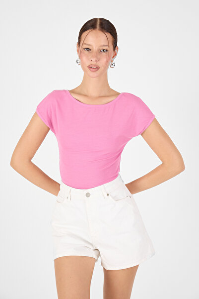 BULUZ,T-SHIRT,KENDİNDEN KOLLU BODY