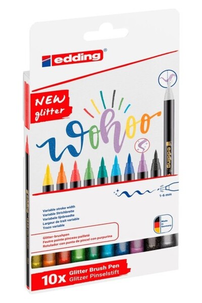 Edding E-1340 Simli Fırça Uçlu Kalem Seti 10 Renk