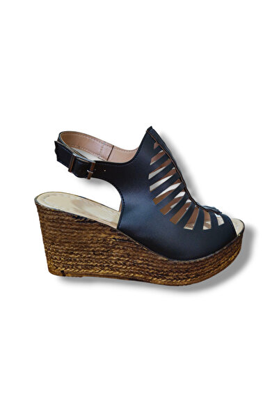 BARONES SHOES Laser Cut Wedge Heeled Sandals