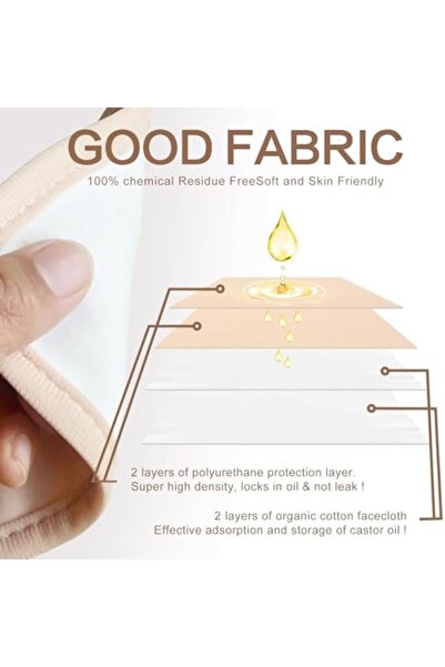 Generic 4 Pcs Castor Oil Pack Wrap Organic Cotton for Liver Detox, Stomach, Belly, Neck, Breast & Entire Bod