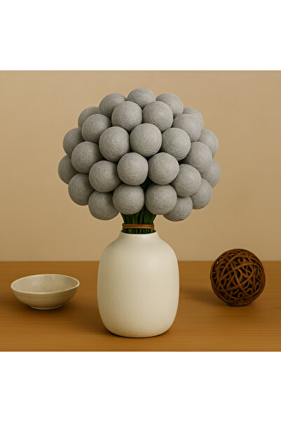 klubeconcept El Yapımı Keçe Ponpon Çiçek Buketi