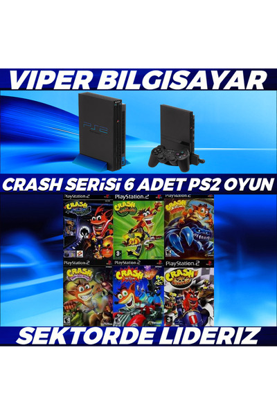 Sony MUHTEŞEM CRASH SERİSİ 6 ADET PS2 OYUN