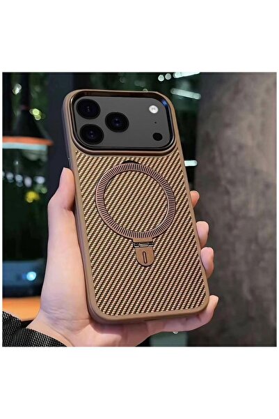 Zebana Apple iPhone 17 Pro Uyumlu Kılıf Best Karbon Fiber Kılıf (Kablosuz Şar...