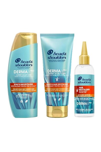 Head&Shoulders Set Head and Shoulders Derma X Pro Revitalizant Sampon 300 ml, Balsam 220 ml, Ser 145 ml